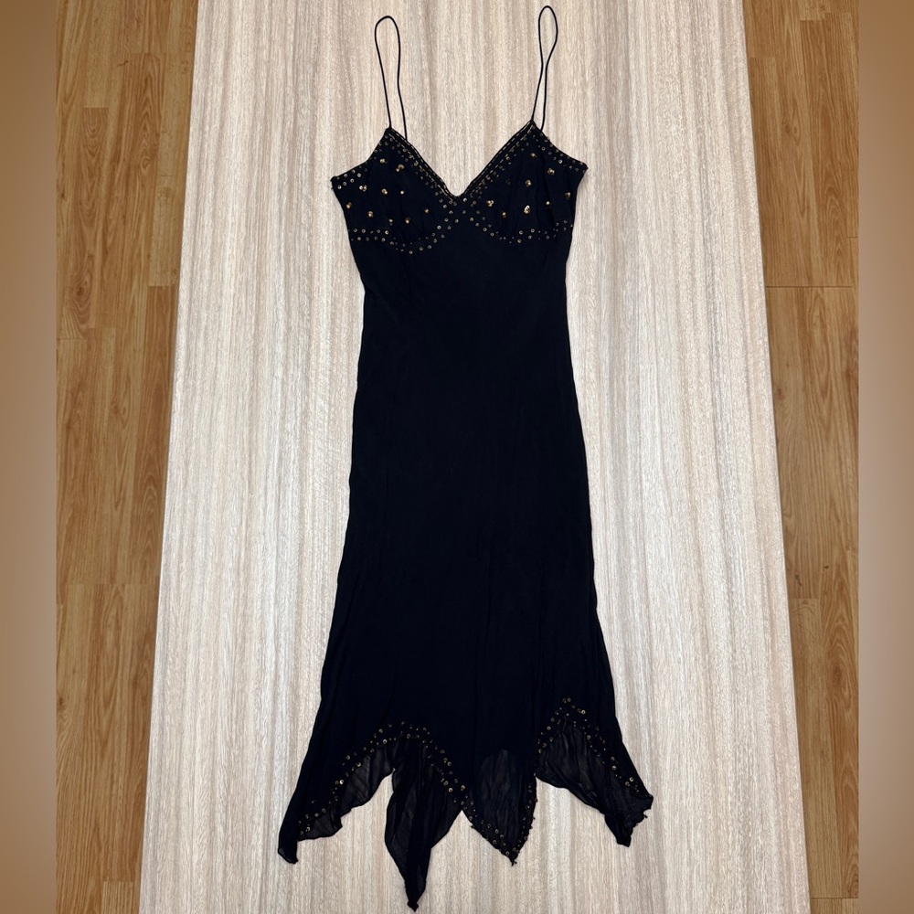 Y2K Grail Charlotte Russe Beaded Sequin Fairy Dress Size 7 / Medium in Black